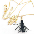 Hand Of Fatima Pendant Tassel Necklaces For Women